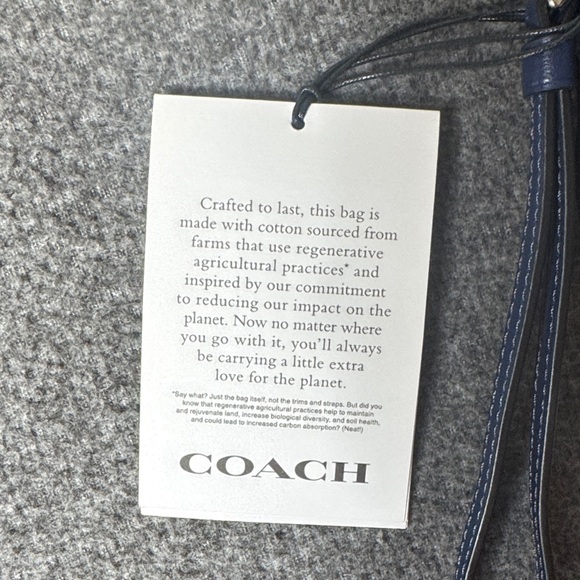 Coach Denim Wristlet Pouch Indigo Blue Zip Clutch NWT - Picture 7 of 15